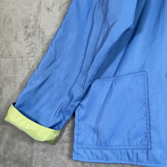 Maralyce Ferree Jacket Medium Reversible Blue Green Boxy Hooded Windbreaker USA - Picture 6 of 9
